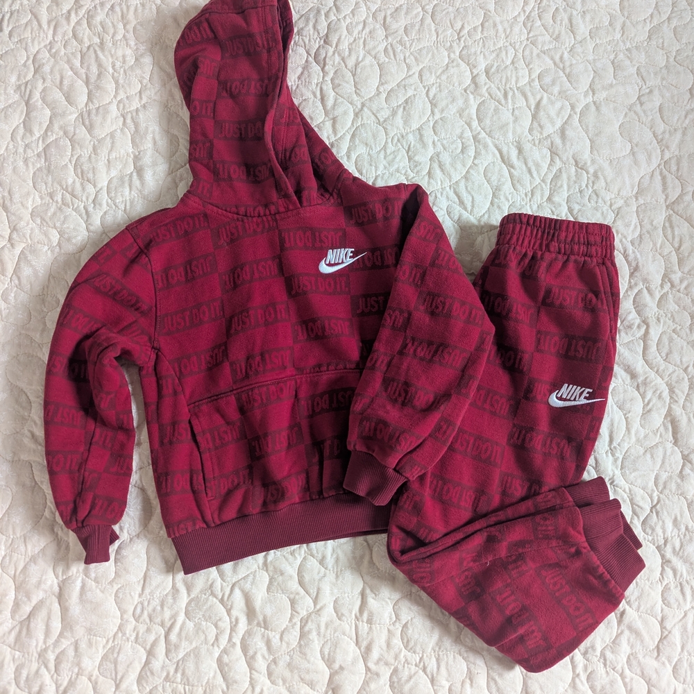 Nike Red Hoodie and Joggers Set